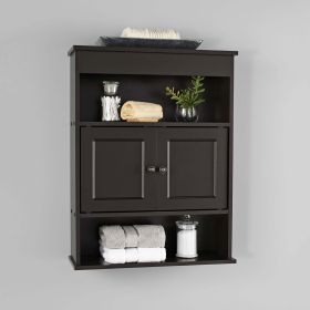 Bathroom Wall Mounted Storage Cabinet with 2 Shelves; Espresso