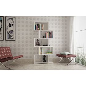 Manhattan Comfort Charming Petrolina Z-Shelf with 5 shelves in White