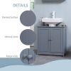 Bathroom Cabinet with 2 Doors and Shelf Bathroom Vanity Grey-AS