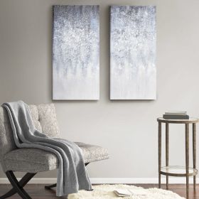 Heavily Embellished 2-piece Canvas Wall Art Set (Color: as Pic)