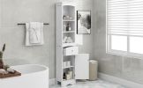 Tall Bathroom Cabinet;  Freestanding Storage Cabinet with Drawer;  MDF Board;  Adjustable Shelf